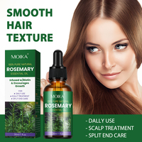Huile Capillaire Hydratante Bio Lissante au Romarin pour la Croissance des Cheveux Bouclés des Femmes, Marque Privée, 100% Pure et Végétale