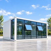 Villa conteneur préfabriquée modulaire portable de 20 pieds à assemblage rapide en panneaux sandwich d'acier contemporains pour bureau, hôtel ou bâtiment