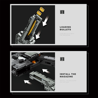 Ensemble de blocs de construction Reobrix 77004 M416 Sniper Gun - Modèle de simulation en plastique ABS pour les 14 ans et plus - Jouet de construction unisexe
