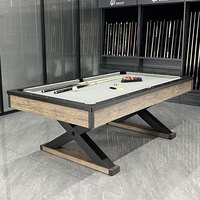 Table de billard américaine 7 pieds pour adultes, finition antique, pour jeu de billard américain à huit boules, table de jeu d'intérieur pour la maison