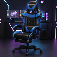 Chaise de gaming pivotante pour la maison et les cybercafés, avec revêtement en similicuir, réglable en hauteur, idéale pour le bureau, modèle transfrontalier