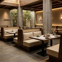 Tables et chaises de restaurant modernes, ensemble de canapés, mobilier de restaurant en bois massif