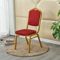 Chaises de banquet empilables modernes en métal à prix de gros avec coussin moelleux pour hôtels, hôpitaux, mariages, événements, conférences et salles à manger
