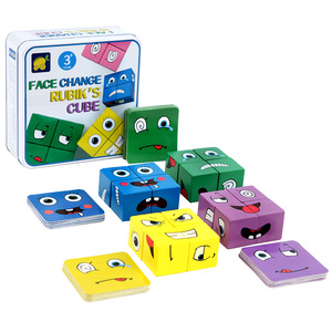 Cubo Espressivo Cambia-Faccia per Bambini, Blocchi da Costruzione Educativi per l'Apprendimento Precoce - Product Image 1