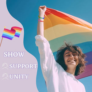 メーカーカスタムpulseraカラフルレインボーストライプリストバンドシリコンラバープライドブレスレット防水耐久性リストバンド - Product Image 5