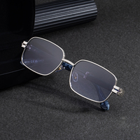 Lunettes de soleil rectangulaires en métal avec logo personnalisé Partagas Wholesale Fashion Designer, protection UV400, pour hommes