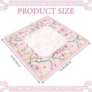 Nappe <span class=keywords><strong>de</strong></span> mahjong carrée, grande, antidérapante, en caoutchouc, avec silencieux, motif floral européen-américain, personnalisable, style ethnique international - Product Image 2