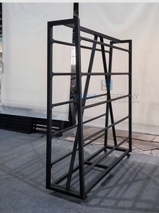 Espositore per Rotoli di Tessuto in Metallo, Espositore da Terra Bifacciale per Campioni, Scaffale per Showroom Tessili e Negozi - Product Image 2