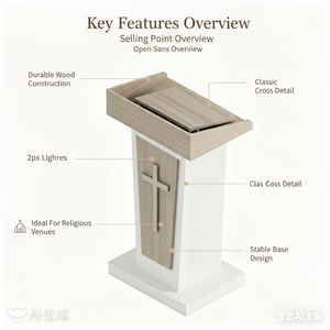 Vente <span class=keywords><strong>en</strong></span> gros directe de pupitres d'église <span class=keywords><strong>en</strong></span> <span class=keywords><strong>bois</strong></span> portables de conception classique moderne, meubles de podium pour la vente de designs d'église - Product Image 6