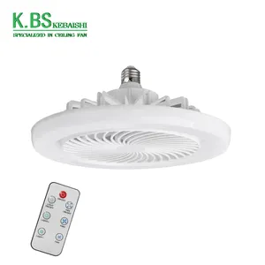 Farmhouse Kitchen Mini Dimmable 3 Wind Speeds Remote Control Enclosed E27 Bulb Socket Fan Ceiling Fan With Light