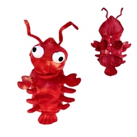Costume de Homard Rouge 3D Amusant pour Animaux de Compagnie, Tenue de Fête d'Halloween pour Chiens et Chats, Vêtements Chauds Doublés Polaire pour Petits et Moyens Chiens et Chats