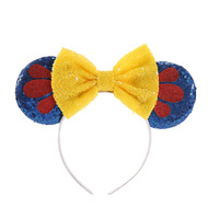 Bandeaux avec oreilles de souris pour enfants, collection 2022, accessoires pour cheveux, fête, Festival, princesse, nœud à paillettes, blanc neige