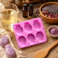 Moule en silicone à 6 cavités pour savon, bougies, résine, cire, motif poissons