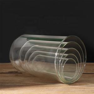 Décor à la maison fait à la main clair borosilicate rond Globe boule de verre affichage dôme Cloche couverture avec base en liège bois - Product Image 6