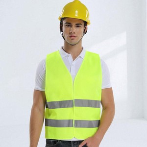 Chaleco reflectante de seguridad, talla única, ajuste holgado, color sólido, ropa de trabajo de alta visibilidad para uso en sitios de construcción - Product Image 1