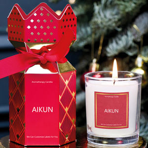 AIKUN Velas Perfumadas de Vidrio de Cera de Soja Personalizadas Premium Lujo Navidad Pascua Decoración Barras Bajo Precio Acción de Gracias Diwali - Product Image 1