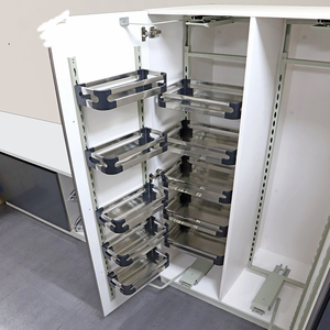 Stainless Steel Eco-Friendly Modern Design Tall <b>Kitchen</b> Cabinet Pantry Organizer <b>Pull</b> <b>Basket</b> Height Adjustable Storage - Product Image 1