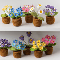 Hand-Woven Tulip Potted Plants - Eternal Crochet Flowers For Home Decor & Gifts (Blue)