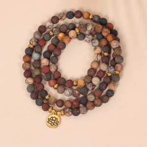 Collares/Pulseras de Mala de Oración de 8mm Estilo <span class=keywords><strong>Picasso</strong></span>, Yoga, Meditación, Cristal Curativo, Rosario Multicapa, Collar de Cuentas de Mala de 108 Cuentas, Unisex - Product Image 2