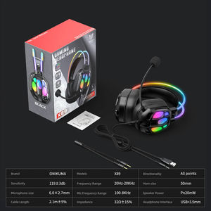 Auriculares para juegos monocromáticos ONIKUMA X89, auriculares con cable y diadema adaptable, micrófono AAC ENC IPX4 resistente al agua, adecuados para deportes - Product Image 6