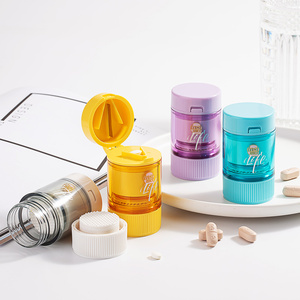 Séparateur de médecine portable 4-en-1 de couleur personnalisée <span class=keywords><strong>broyeur</strong></span> de comprimés de poudre à 4 couches coupe-pilule <span class=keywords><strong>broyeur</strong></span> de boîte de rangement - Product Image 2