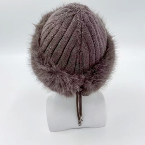 Ensemble bonnet <span class=keywords><strong>et</strong></span> écharpe longue en fausse fourrure de lapin Rex tricotée confortable pour femmes, ensemble bonnet écharpe <span class=keywords><strong>gants</strong></span> pour femmes - Product Image 5