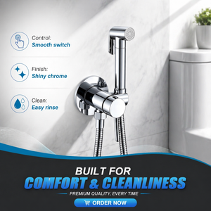 Toiletten-Bidet-Sprühset aus Messing für Heiß- und Kaltwasser mit T-V-Anschluss, Muslimischer <span class=keywords><strong>Handbrause</strong></span>-Bidet-Sprayer, Gesundheitsarmatur für das Badezimmer - Product Image 3