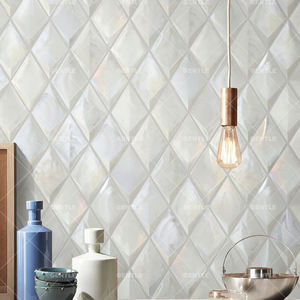 Carreaux de mosaïque en verre 3D en forme de diamant Mosaïque de verre thermofusible <span class=keywords><strong>turquoise</strong></span> <span class=keywords><strong>bleu</strong></span> vert pour décoration d'hôtel et murs caractéristiques - Product Image 5