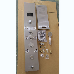 Hydroelectric Temperature Display LED <b>Shower</b> Set 304 Stainless Steel Rectangle Massage Rain <b>Shower</b> With <b>Control</b> - Product Image 2