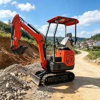 Mini-excavatrice diesel Euro 5 de 1,2 tonne, hydraulique, sur chenilles, pour espaces restreints, jardin et verger, stock européen local