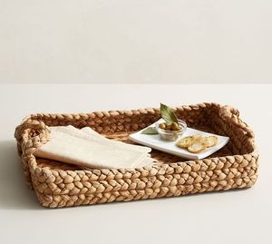 Jacinthe D'eau naturelle Tissé Panier Plateau Jacinthe D'eau Plateau de service De Luxe Articles Pour Des Élites Mariages - Product Image 4
