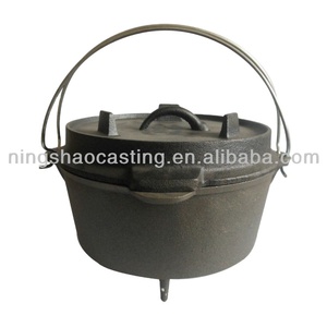 Cast di ferro preseasoned usato doppio forno olandese - Product Image 2