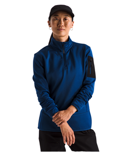 Sudadera deportiva informal para mujer con media cremallera, cálida, oversize, de poliéster, para entrenamiento, running, con capucha, de ajuste holgado - Product Image 3