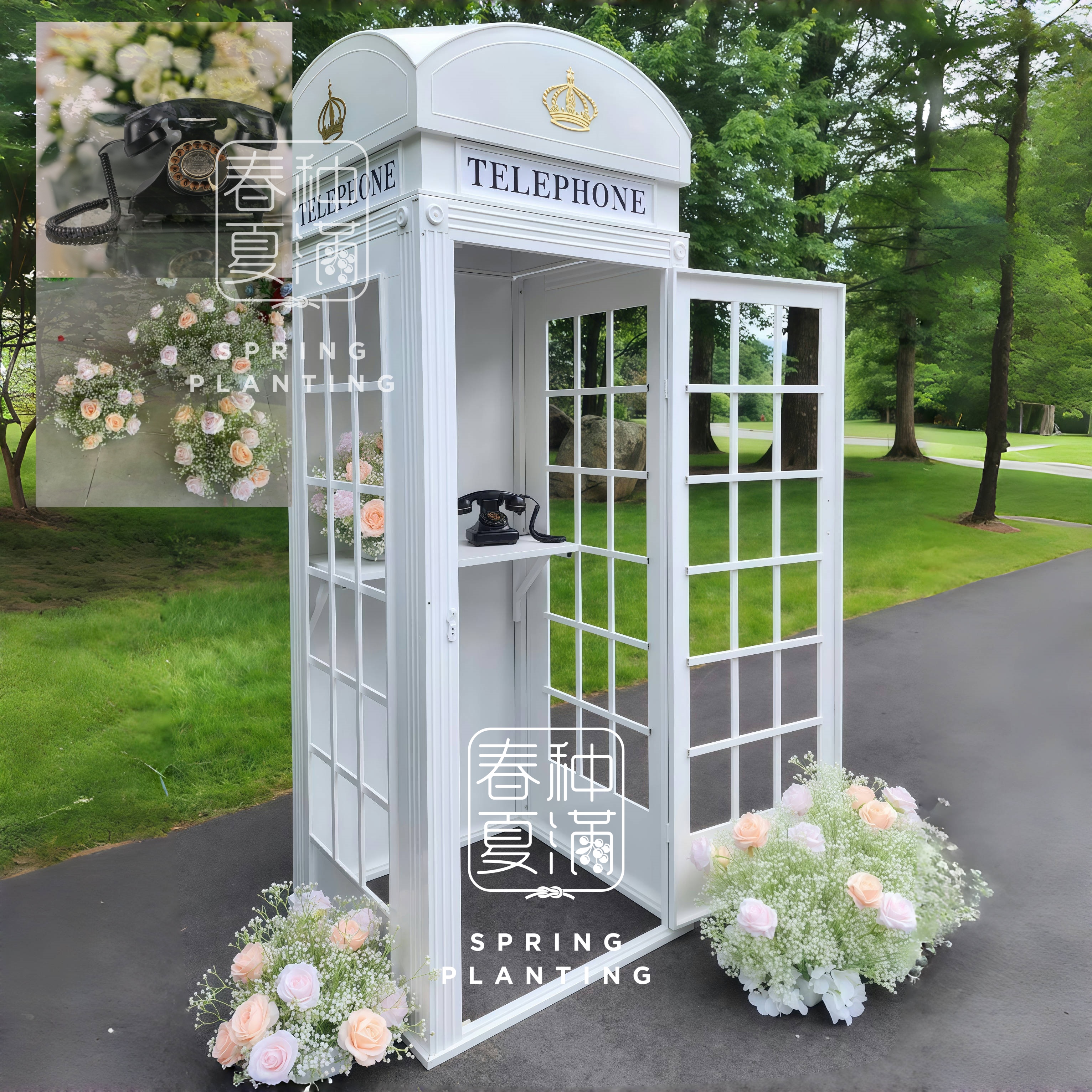 Telephone Booth Decoration Elegant Wedding Event Props