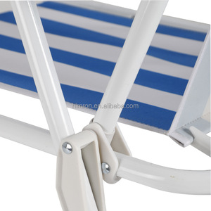 Chaise de plage pliante rayée avec structure en fer, chaise longue de camping, chaise longue de loisirs d'extérieur - Product Image 6