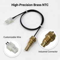 Sensor de Temperatura Termistor NTC 10K B3950 con Sonda de Latón G1/8 para Refrigerante de Motor Automotriz, Aceite y Agua, OEM Personalizado