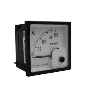 Analog elektrik 0-200A DC Amp Meter 200 A saat ini Ammeter Tester instrumen dengan Alarm Output harga