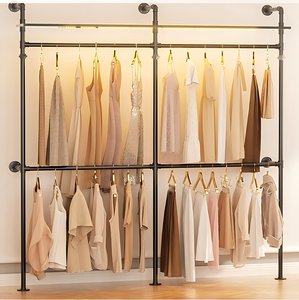Lemari Pakaian Logam Konvertibel Desain Modern, Rak Pakaian Hemat Ruang, Perabot Kamar Tidur, Perakitan Mudah untuk Rumah dan Ruang Tamu - Product Image 1