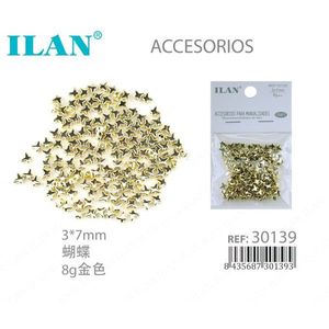 Accessori Stella in Metallo ILAN 3x7mm Dorati per Artigianato e Progetti Fai-da-Te - Product Image 1