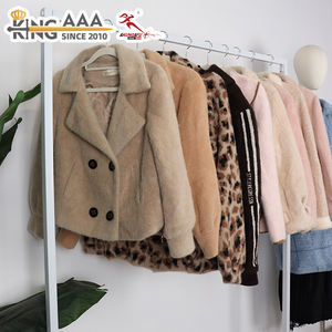 Abrigo de Visón Sintético Cruzado Vintage KungFu KingAAA para Mujer, de Segunda Mano, <span class=keywords><strong>Retro</strong></span>, con Botones, de Lujo, para Invierno, <span class=keywords><strong>Ropa</strong></span> Usada - Product Image 1