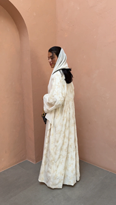 Modest bloom Open Wide Sleeve Cardigan with Hijab Dubai Kaftan for Ramadan Wear Embroidered <b>Abaya</b> - Product Image 2