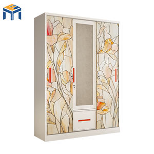 <span class=keywords><strong>ตู้</strong></span><span class=keywords><strong>เสื้อผ้า</strong></span>เหล็กพิมพ์ลายทันสมัย 4 ประตู 2 ลิ้นชัก พร้อมกระจกและราวแขวน<span class=keywords><strong>เสื้อผ้า</strong></span> <span class=keywords><strong>ตู้</strong></span>เก็บของในห้องนอนพร้อมกุญแจล็อค - Product Image 6