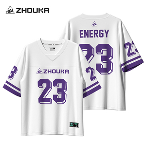 Maglia Personalizzata OEM <span class=keywords><strong>Slim</strong></span> Fit per Rugby e Calcio, Oversize in Rete con Motivi Retrò dei Giocatori, Maglietta Vuota per Football Americano - Product Image 4