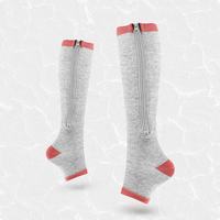 Chaussettes de compression à fermeture éclair à bout ouvert en gros 20-30mmhg Compression pour les varices d'été pour hommes et femmes