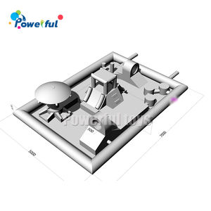 Parque infantil de <span class=keywords><strong>Castillo</strong></span> de salto popular, carrera de obstáculos blanca, equipo de juego acuático para niños, almohadilla inflable para salpicaduras de parque - Product Image 1