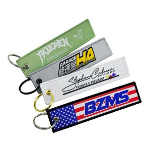 พวงกุญแจปักโลโก้แบบกำหนดเอง พร้อมผ้าคุณภาพดี ป้ายห้อยพวงกุญแจ ป้ายปักเปล่า - Product Image 2