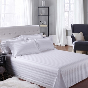 Trắng tấm ga trải giường 100% cotton <span class=keywords><strong>CVC</strong></span> khách sạn tấm Ga Trải Giường tấm phẳng tùy chỉnh đồng bằng bedding Set - Product Image 3