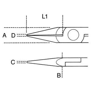 BETA - 011750101 Smooth half-<b>round</b> short <b>nose</b> <b>pliers</b> with bi-material handles (multi-pack) ELECTRONICS <b>PLIERS</b> AND CUTTERS - Product Image 2
