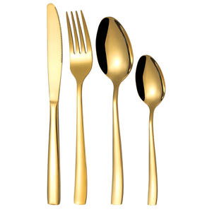 Cross Border Stainless Steel 410 Cutlery 24 Piece Set Square Handle Hotel Western Dinner Knife <b>Fork</b> Spoon Gift Box - Product Image 4