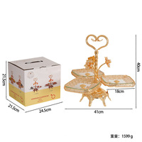 Plateau à fruits en verre trempé de qualité supérieure à 3 niveaux, support de présentation de gâteaux, accessoires pour mariage et fêtes, fournitures festives, support pour desserts et en-cas